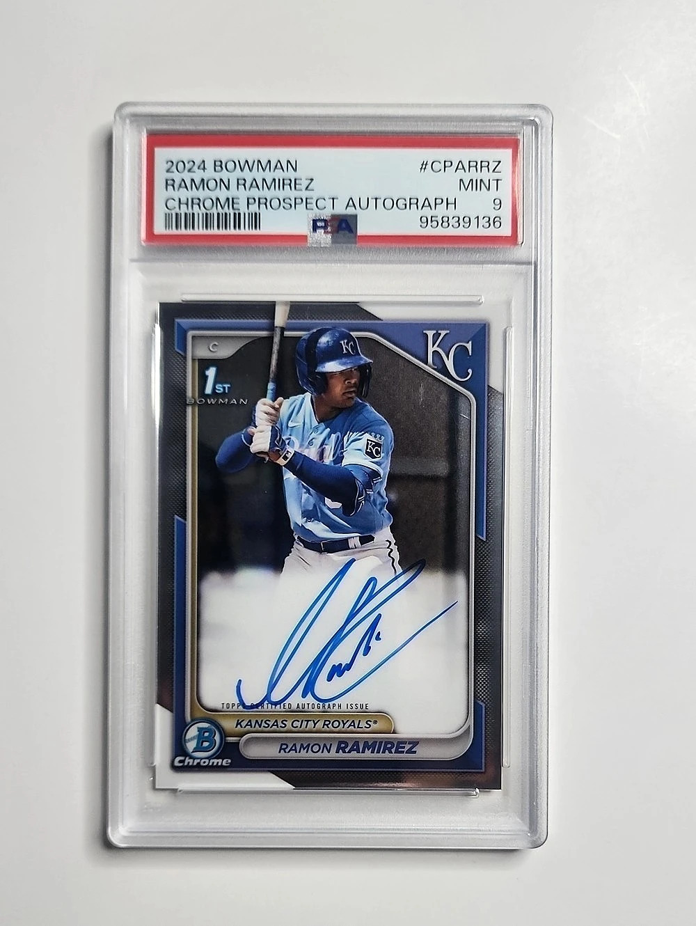 Ramon Ramirez ~ 2024 Bowman ~ Chrome Prospect ~ 1st ~ On Card Autograph ~ PSA 9